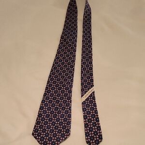 Salvatore Ferragamo Rooster Navy Patterned Tie